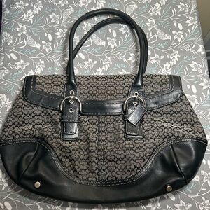 Vintage Coach Vachetta Jacquard Satchel Handbag